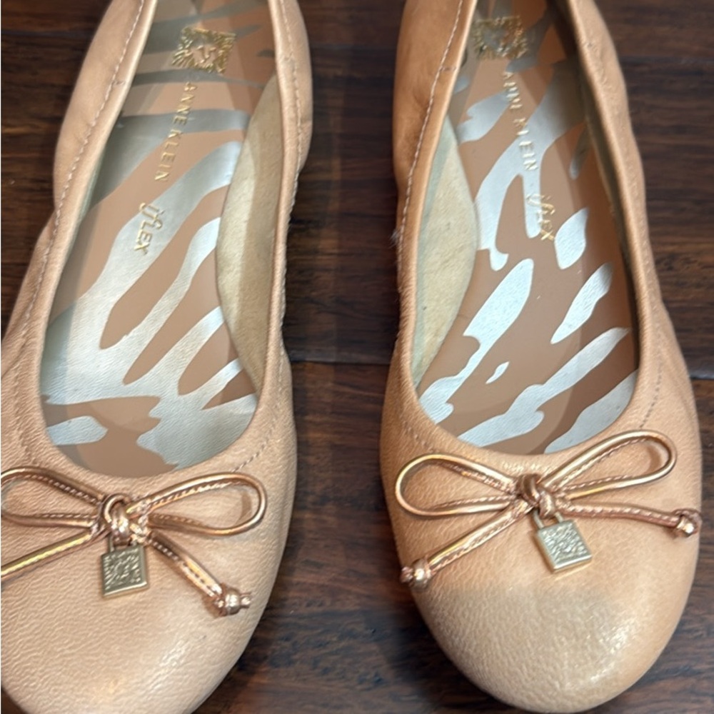 Anne Klein Gold-Tone Bow Flats
